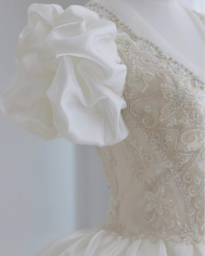 Back Flower Women's Wedding Dress| All For Me Today