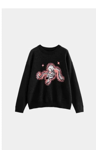 Artistic Cartoon Jacquard Sweater