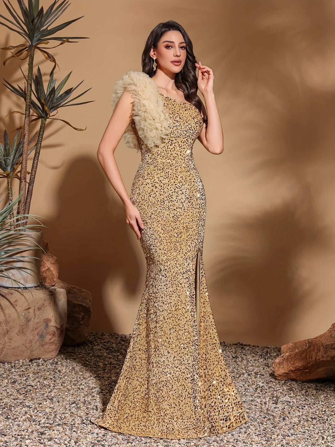 Pretty Mesh Splicing Party Dress