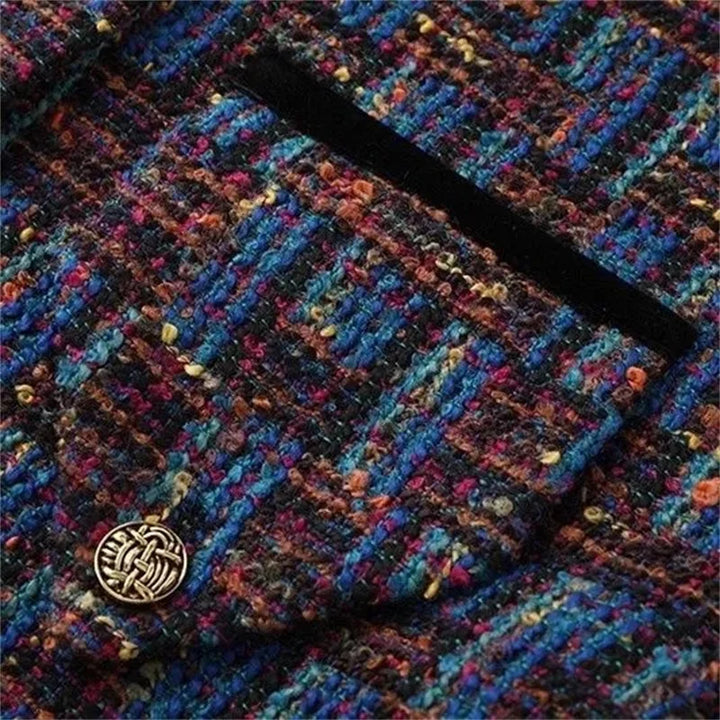 Elegant Slim Tweed Short Coat