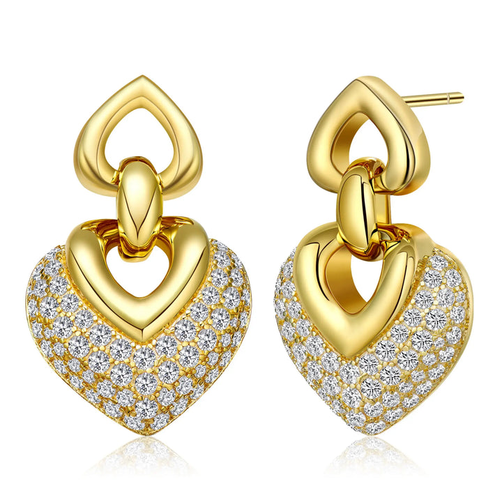 Luxury Heart-Shaped Diamond Earrings