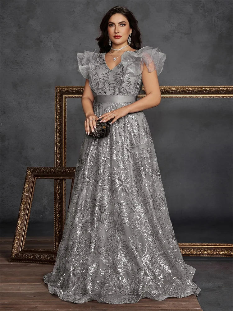 Sophisticated V-Neck Plus Size Women&