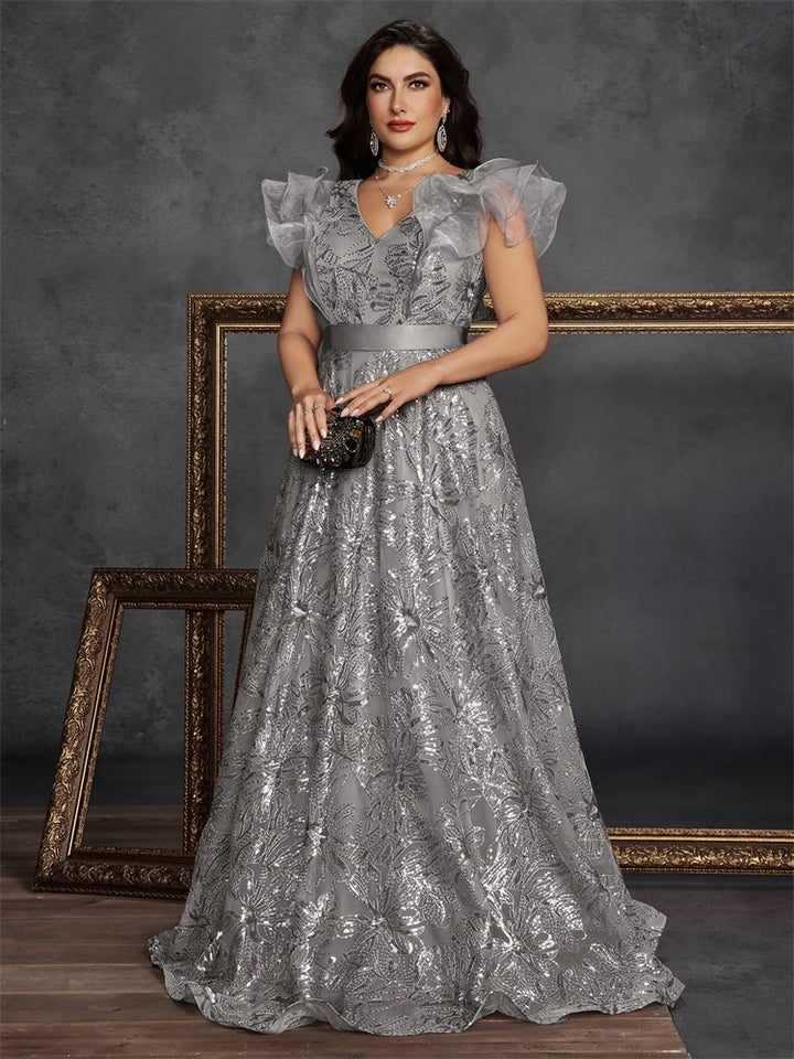 Sophisticated V-Neck Plus Size Women&