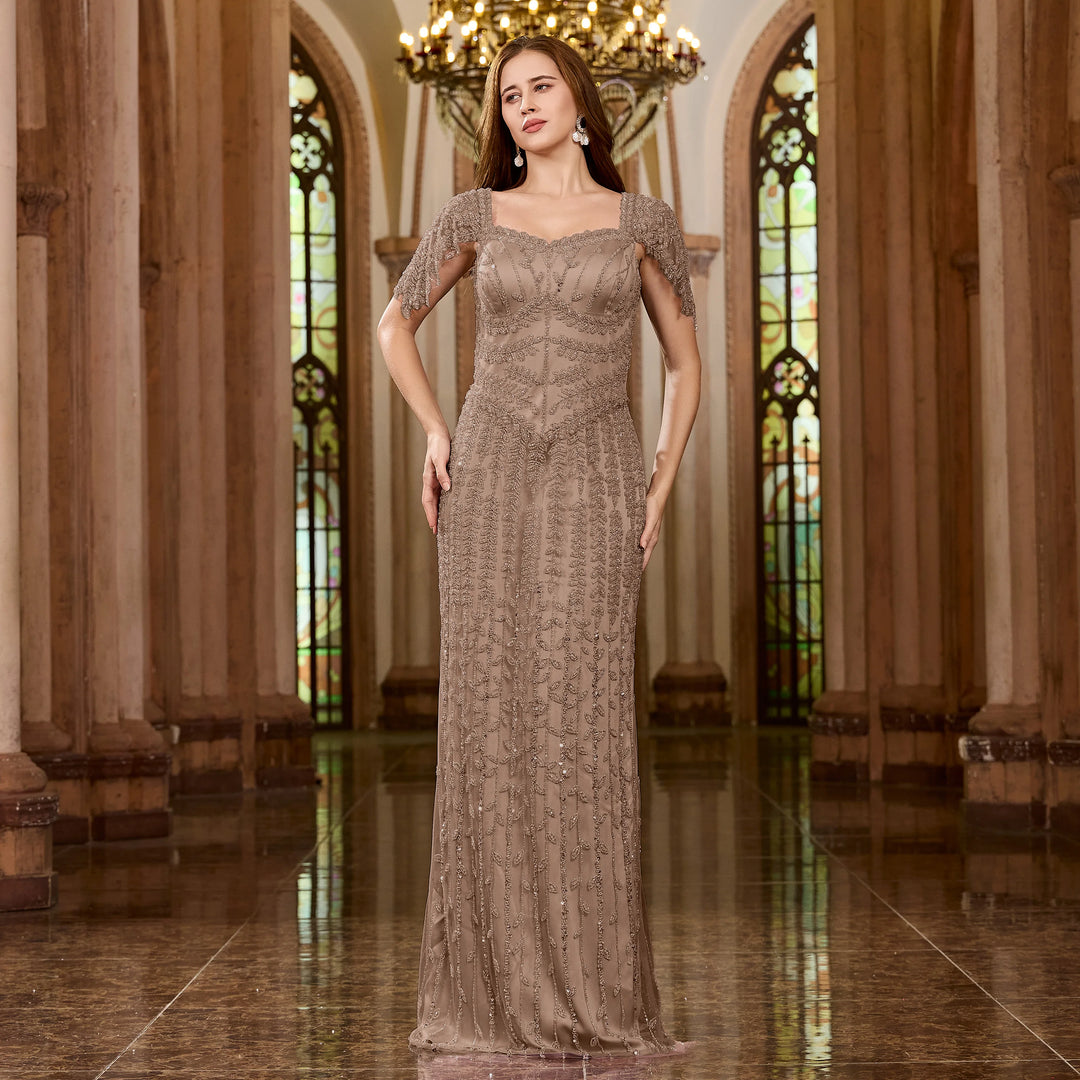 Luxurious Shiny Arabic Evening Gown
