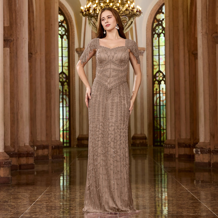 Luxurious Shiny Arabic Evening Gown