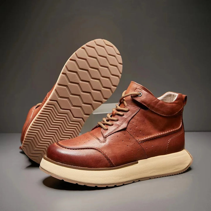 Retro Round-toe Leather Riding Shoes