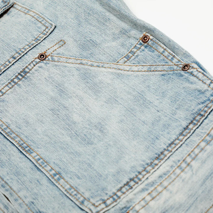 Casual Washed Denim Cargo Jacket