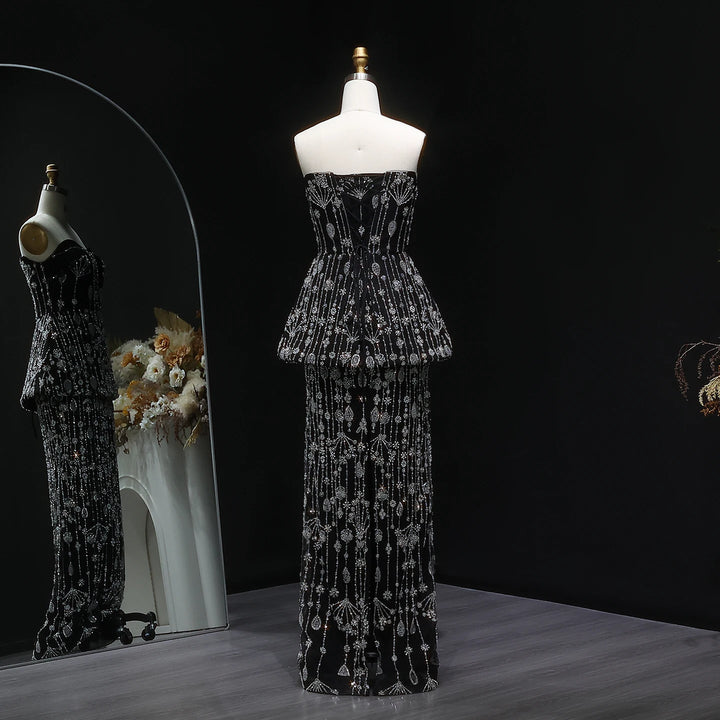 Elegant Sweetheart Beaded Two-Piece Evening Dress