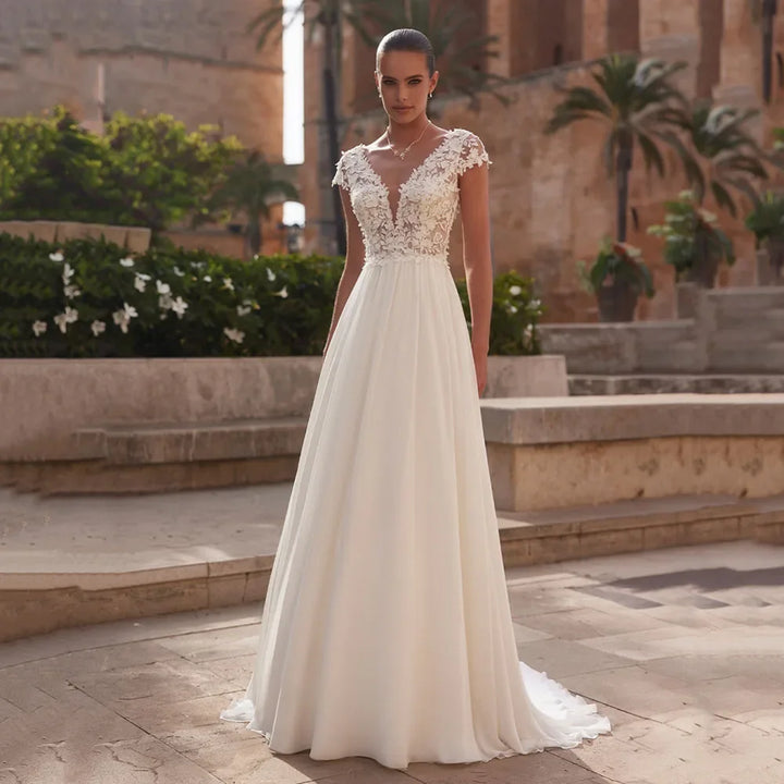 Alluring Boho Lace Bridal Dress