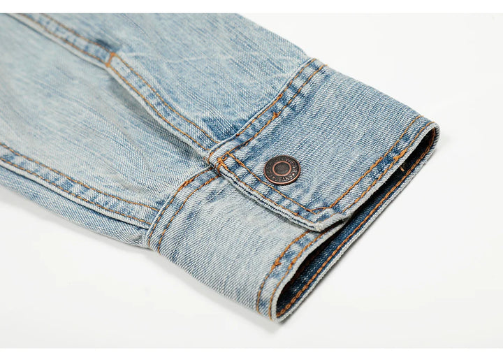 Casual Washed Denim Cargo Jacket