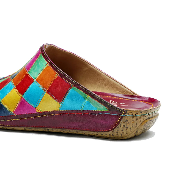 Stunning Contrasting Plaid Flat Slippers