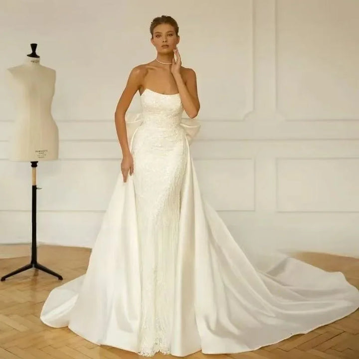 Gorgeous Detachable Train Wedding Dress