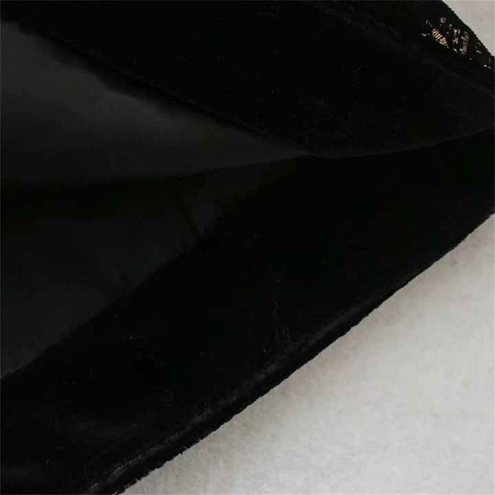 Trendy Velvet Embroidered Slim Coat