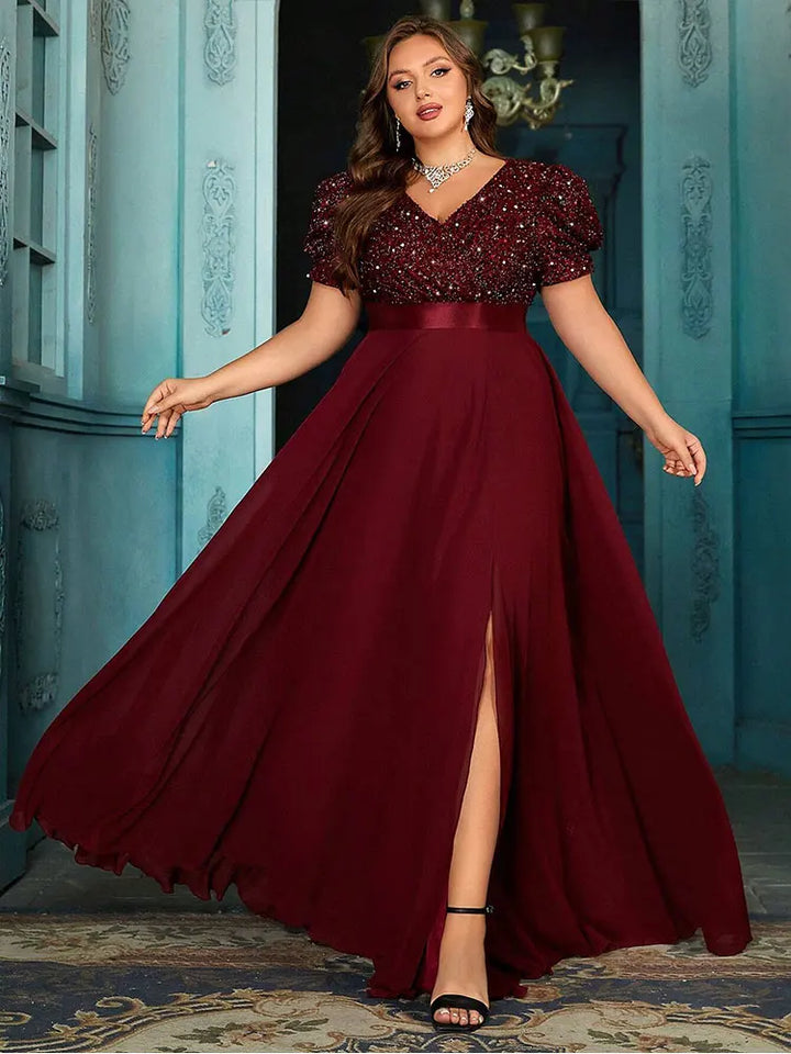 Charming Puff Sleeve Evening Party Dress