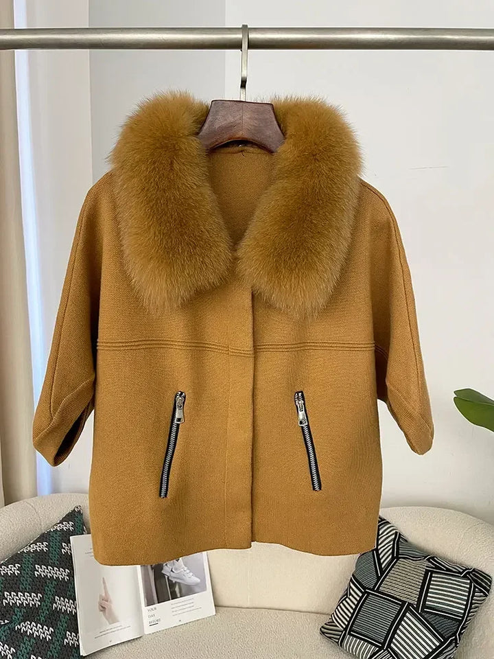 Luxurious Fur Collar Thick Warm Jacket