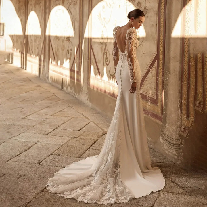 Modern Lace Detailing Wedding Gown