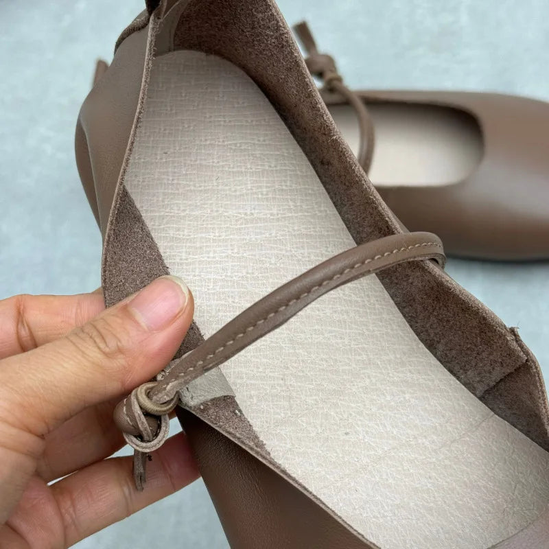 Classic Square Toe Soft Leather Flats