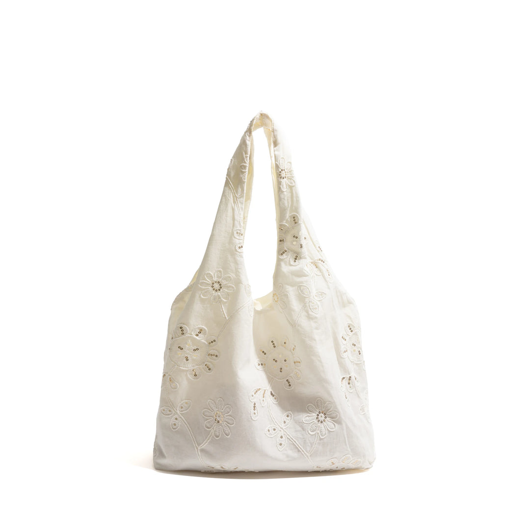 Elegant Lace Embroidery Hobo Bag