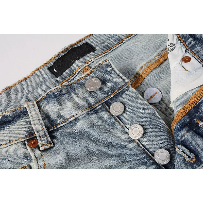 Washed Distressed Ripped Jeans Pants