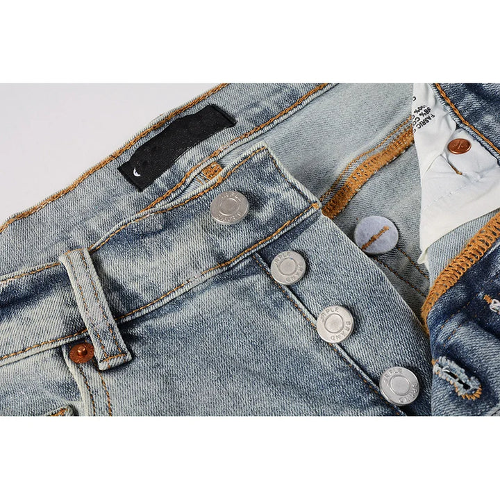 Washed Distressed Ripped Jeans Pants