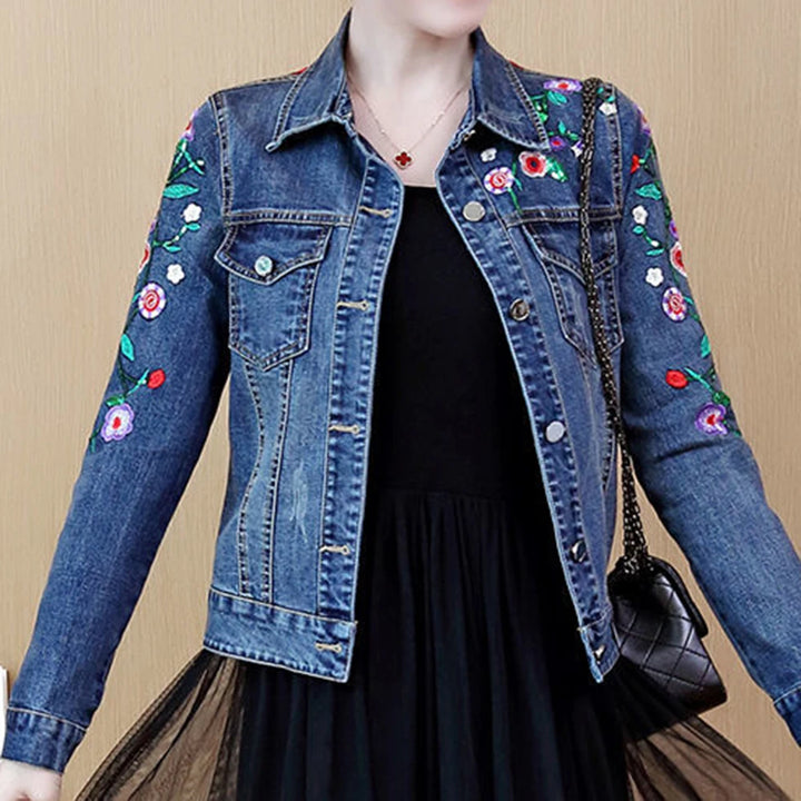 Tasteful Embroidered Short Denim Jacket