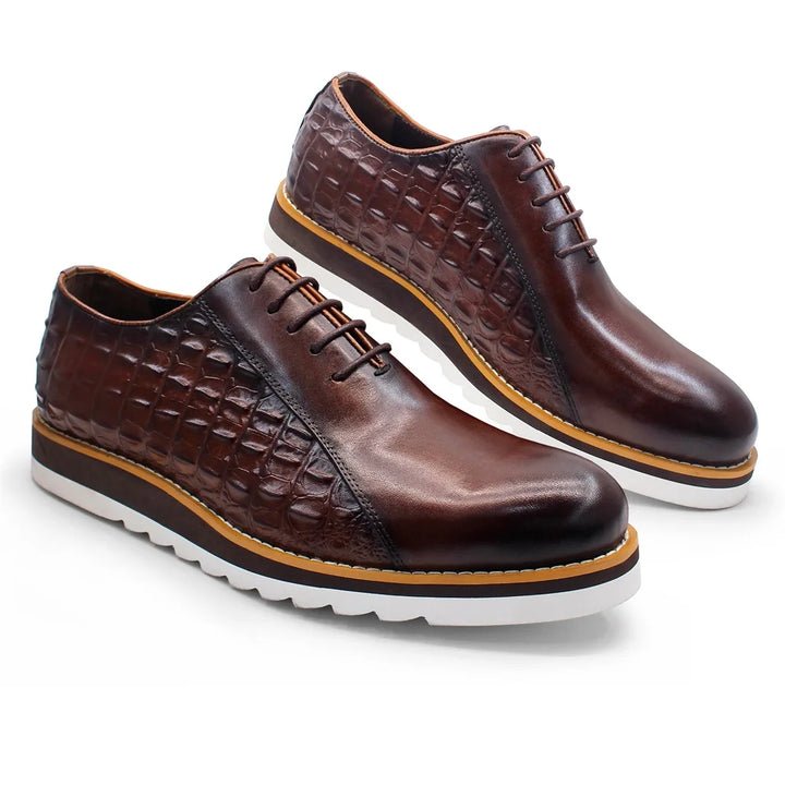 Refined Leather Stitching Oxford Shoes
