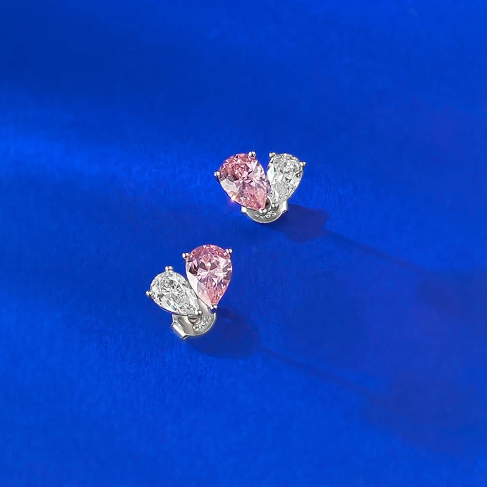 Sterling Silver Pear Cut Earrings