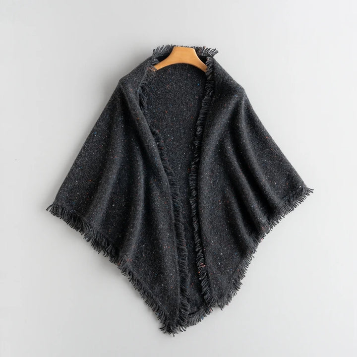 Elegant Rainbow Tassel Pure Cashmere Shawl