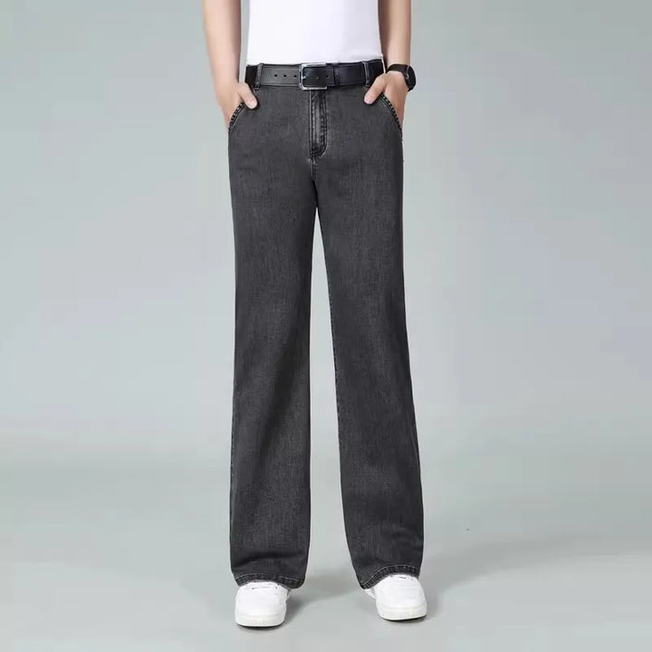 High Waisted Elastic Straight Casual Pants