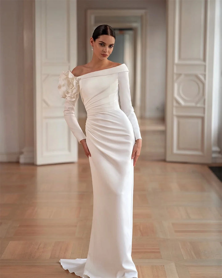 Sweet Sheath 3D Floral Wedding Dress