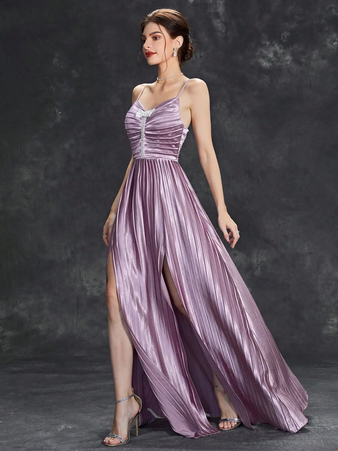 Wonderful Halter Pleated Bow Dress