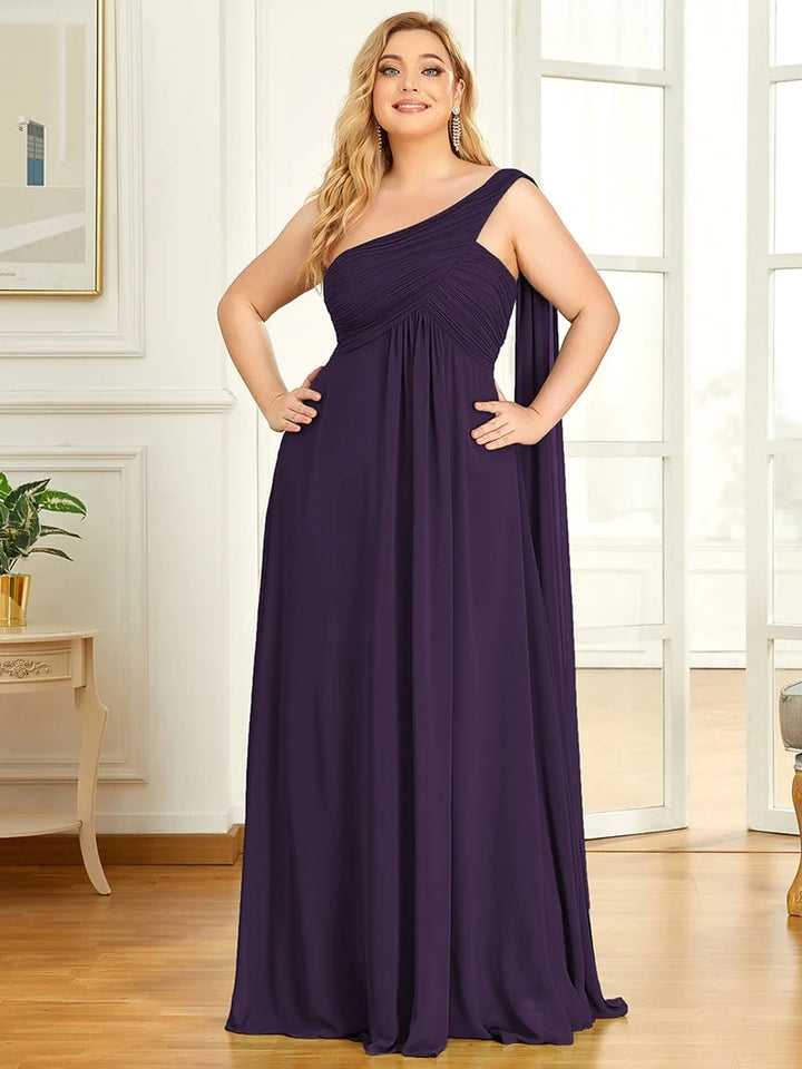 One Shoulder Women's Plus size Cocktail & Party Dress| All For Me Today