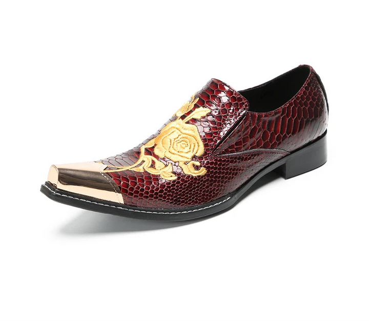 Luxury Golden Metal Toe Business Shoes
