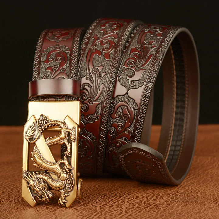 Gold Dragon Metal Automatic Buckle Belt