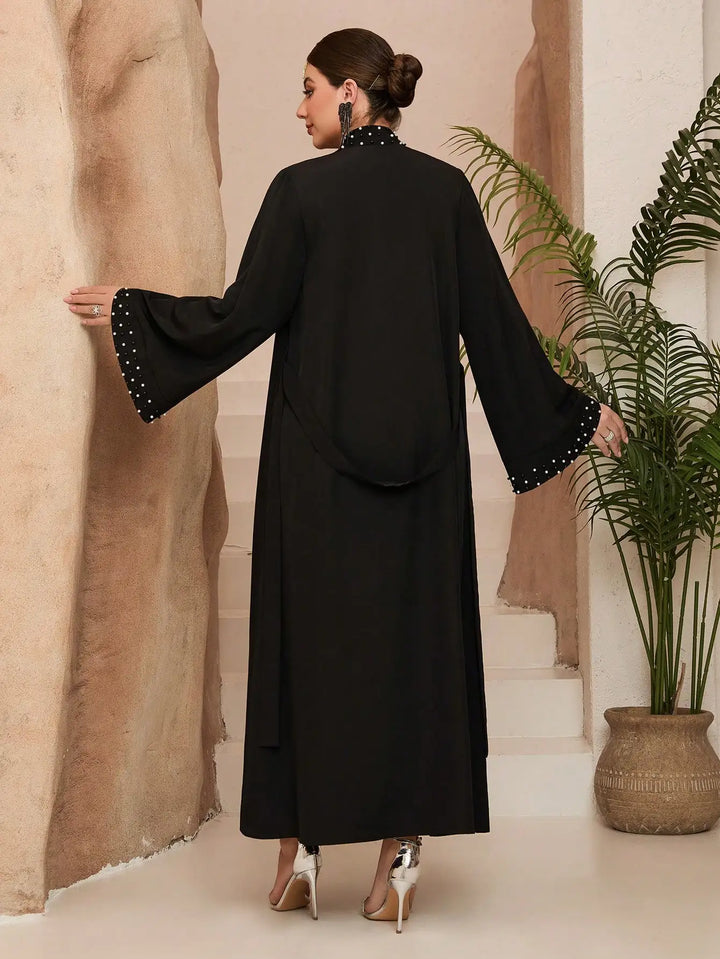 Elegant Net Color Embroidered Abaya Dress