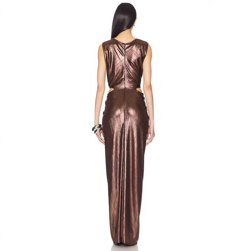 High-End Waist-Cinching Evening Gown