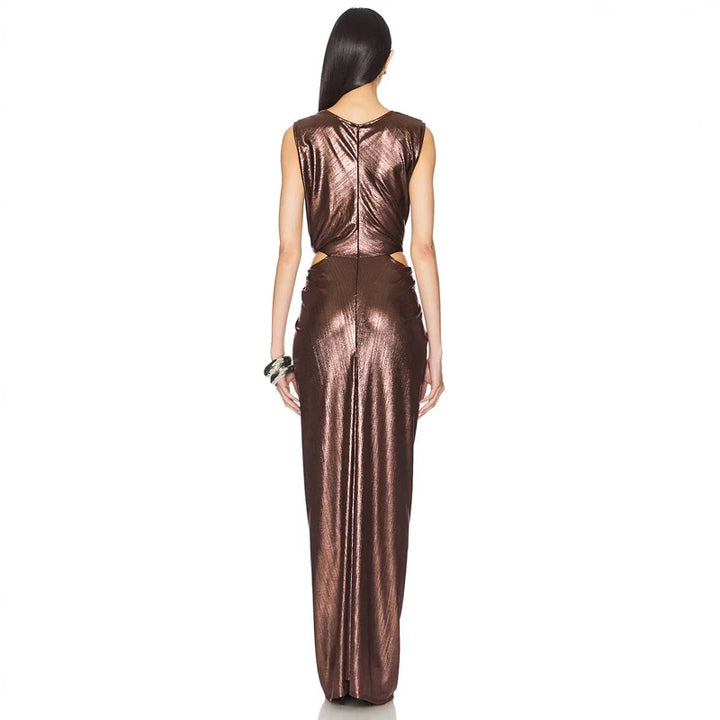 High-End Waist-Cinching Evening Gown
