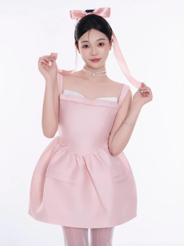 Graceful Lace-up A-line Mini Dress