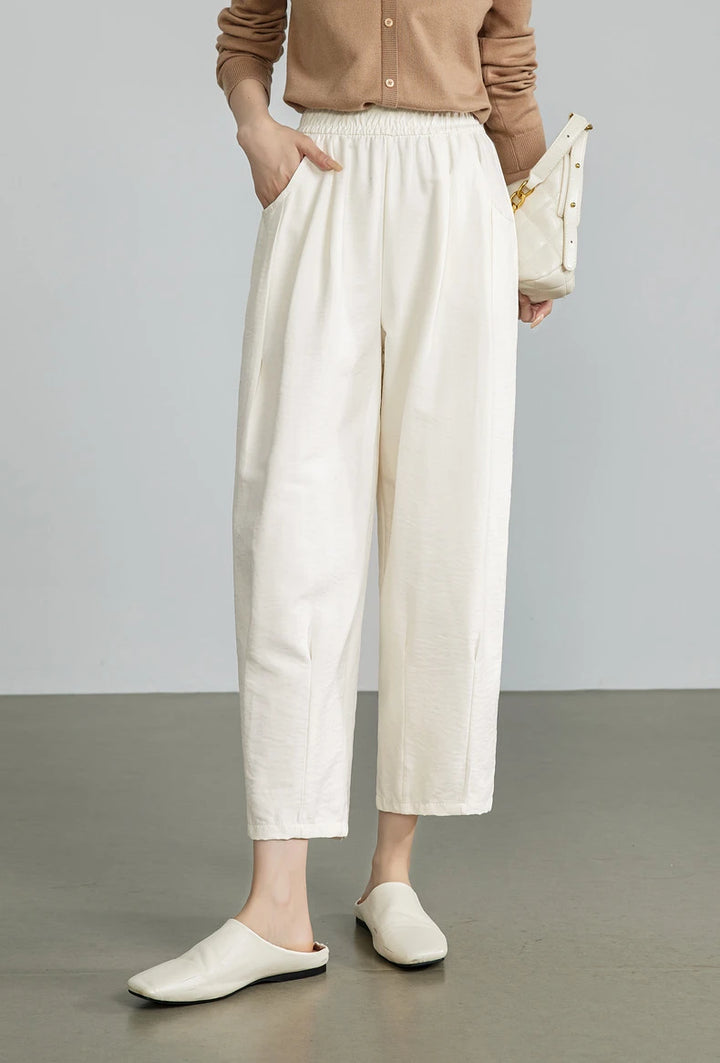 Elastic Waist Wide Leg Pants