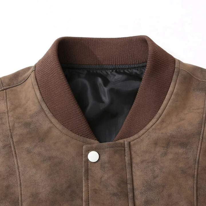 High-End Faux Suede Leather Jacket