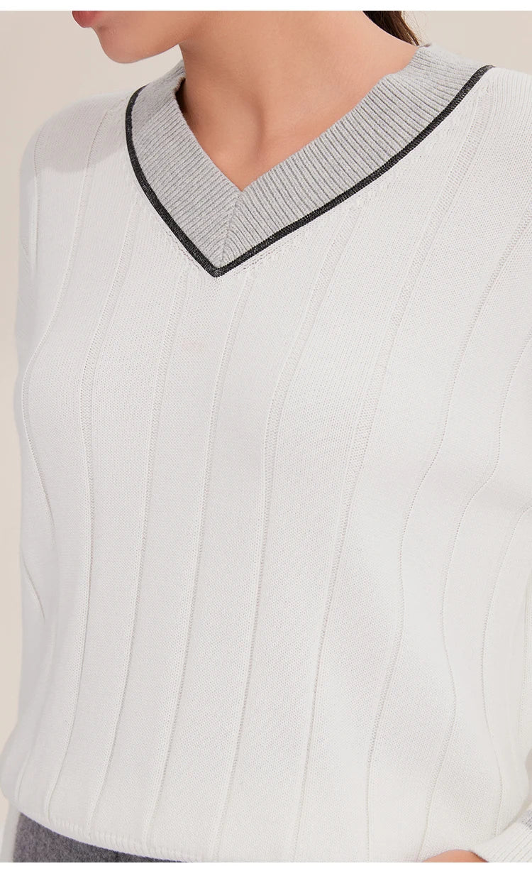 Gorgeous Ribbed Cotton Pullover Sweater