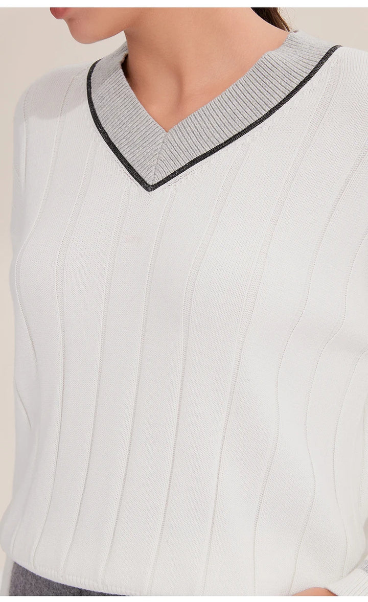 Gorgeous Ribbed Cotton Pullover Sweater