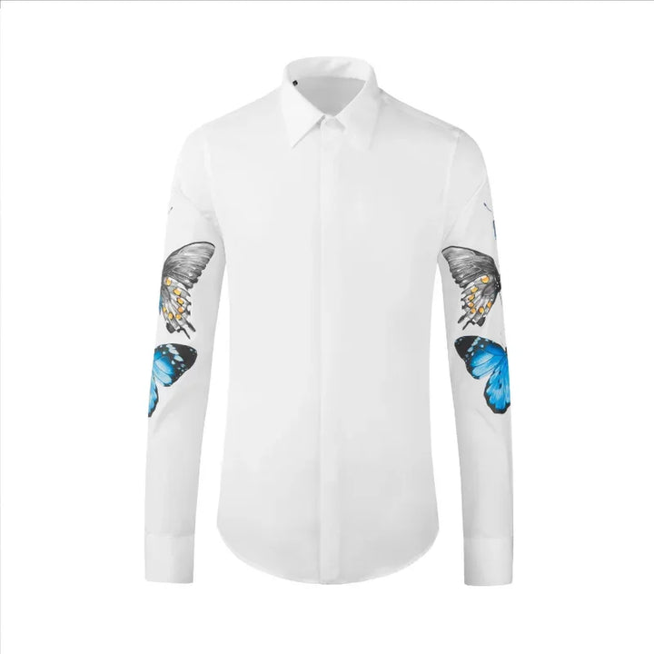 Unique Butterfly Design Men's Dress Shirt