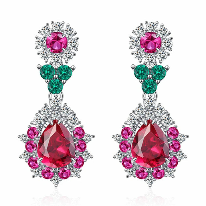 Sterling Silver Sapphire Drop Earrings