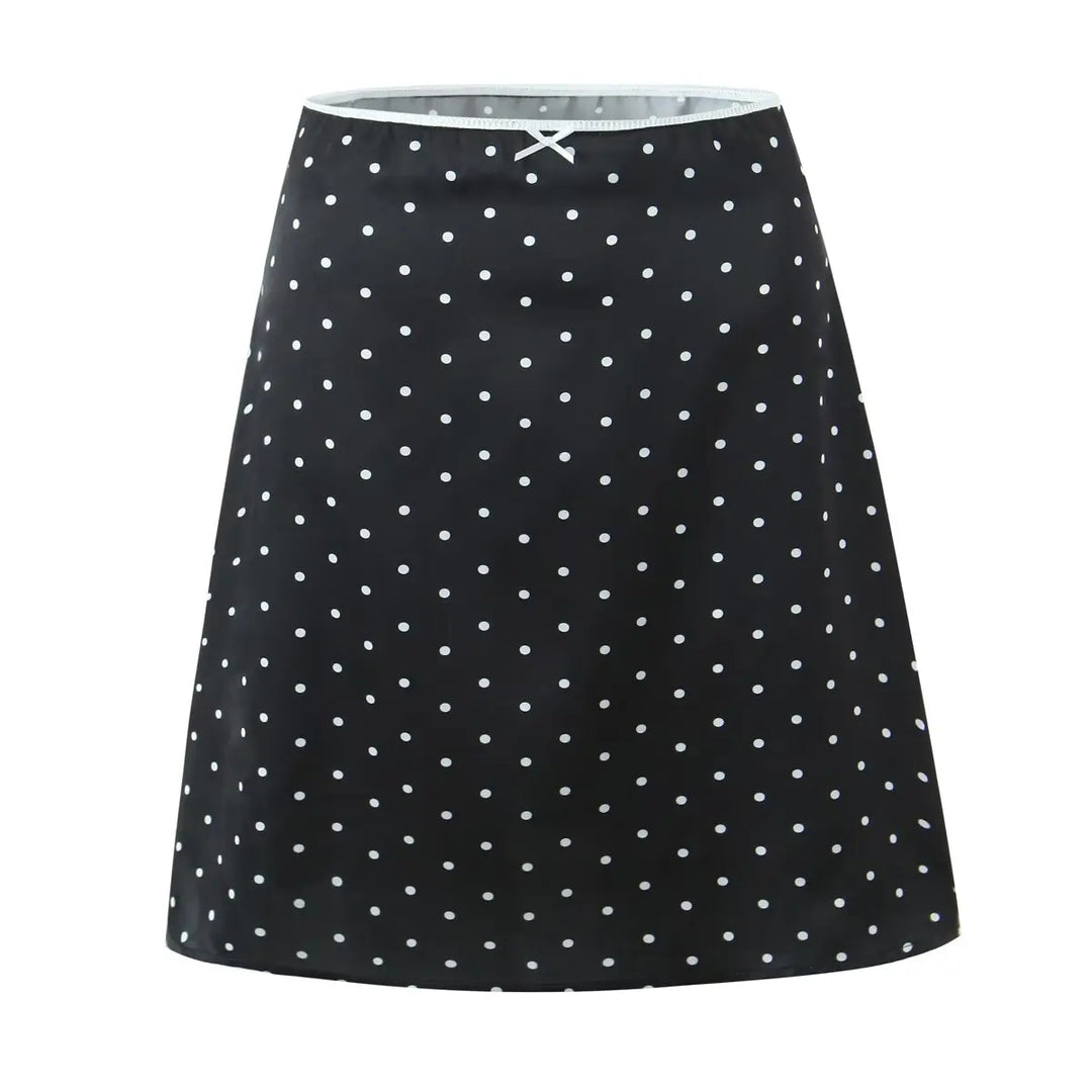 Embellished Polka Dots Knee Length Skirt