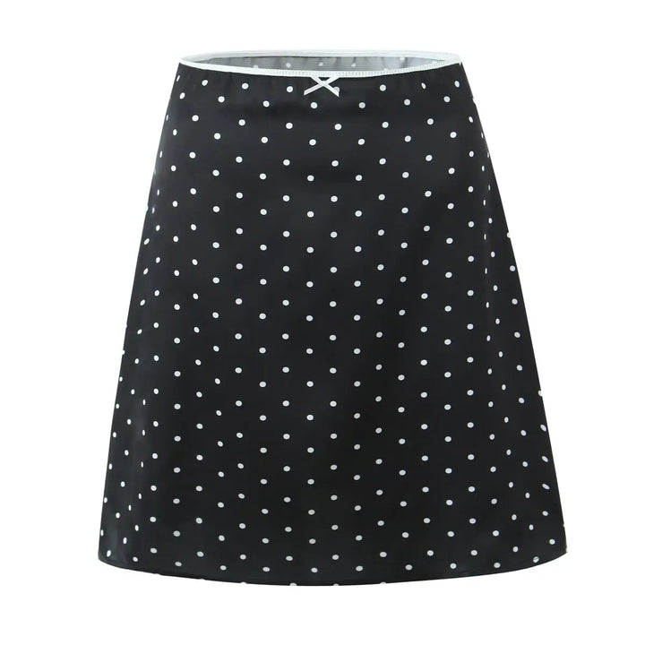 Embellished Polka Dots Knee Length Skirt