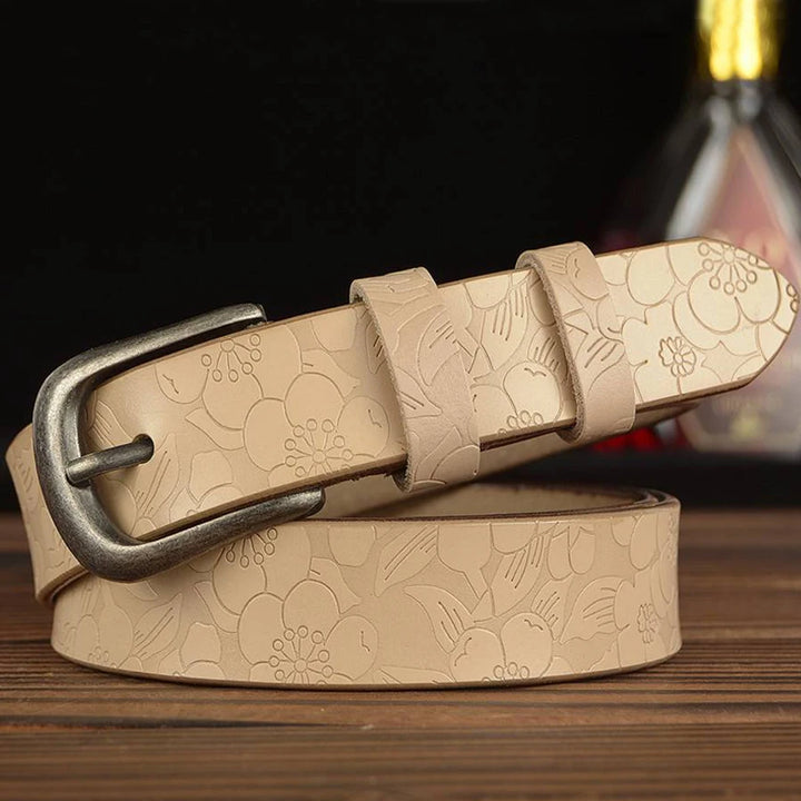 Bold Genuine Leather Pin Buckle Belt