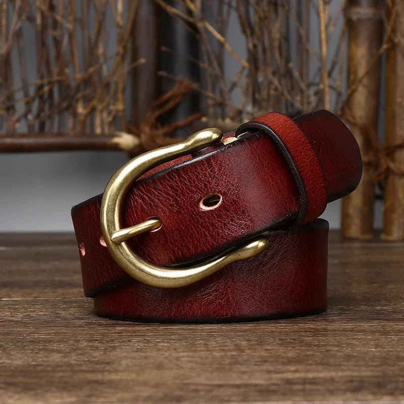 Stylish Horseshoe Buckle Leather Belt