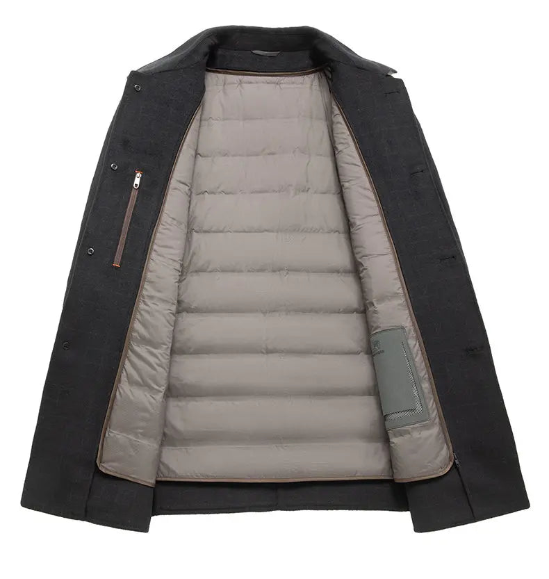 Mid-Length Wool Puffer Jacket