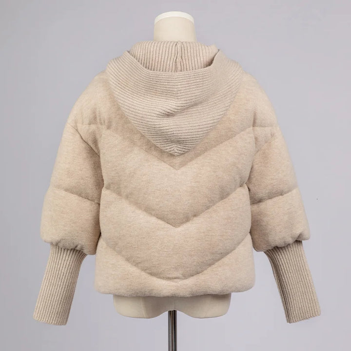 Threaded Sleeves Hooded Coat